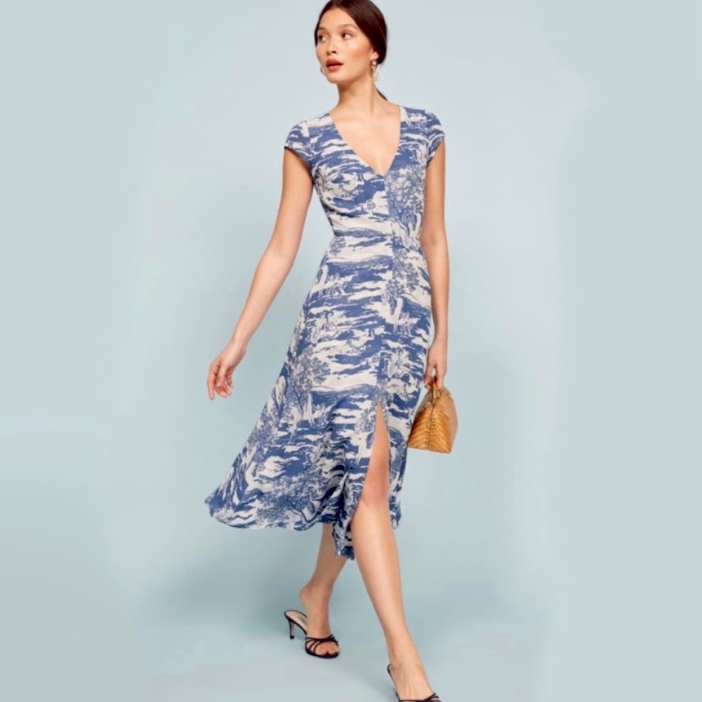 Reformation Midi Slit Wellfleet Dress in Toscana, Size 2